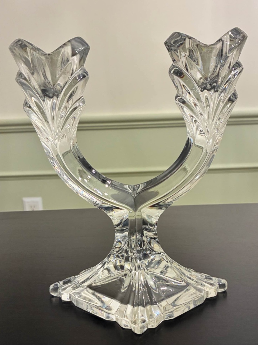 Glass Double-Tulip Candle Holder - Clear